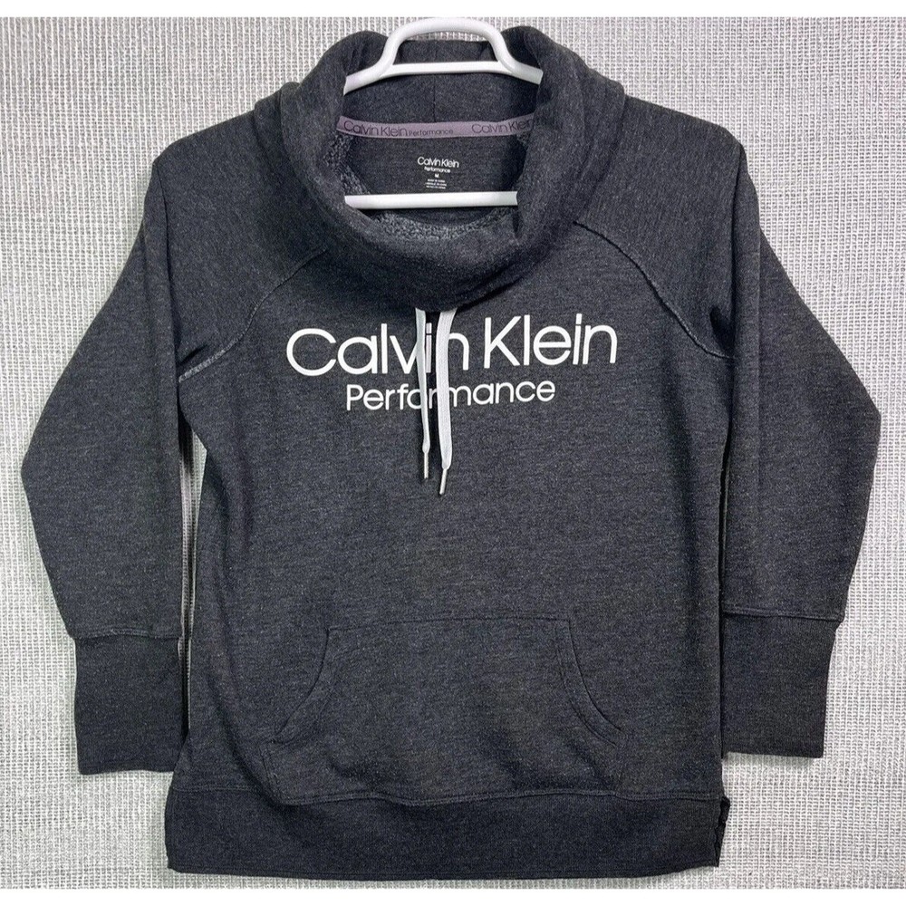 Calvin Klein Sweatshirt Women Medium Hoodie Logo Pullover Retro CK Performance